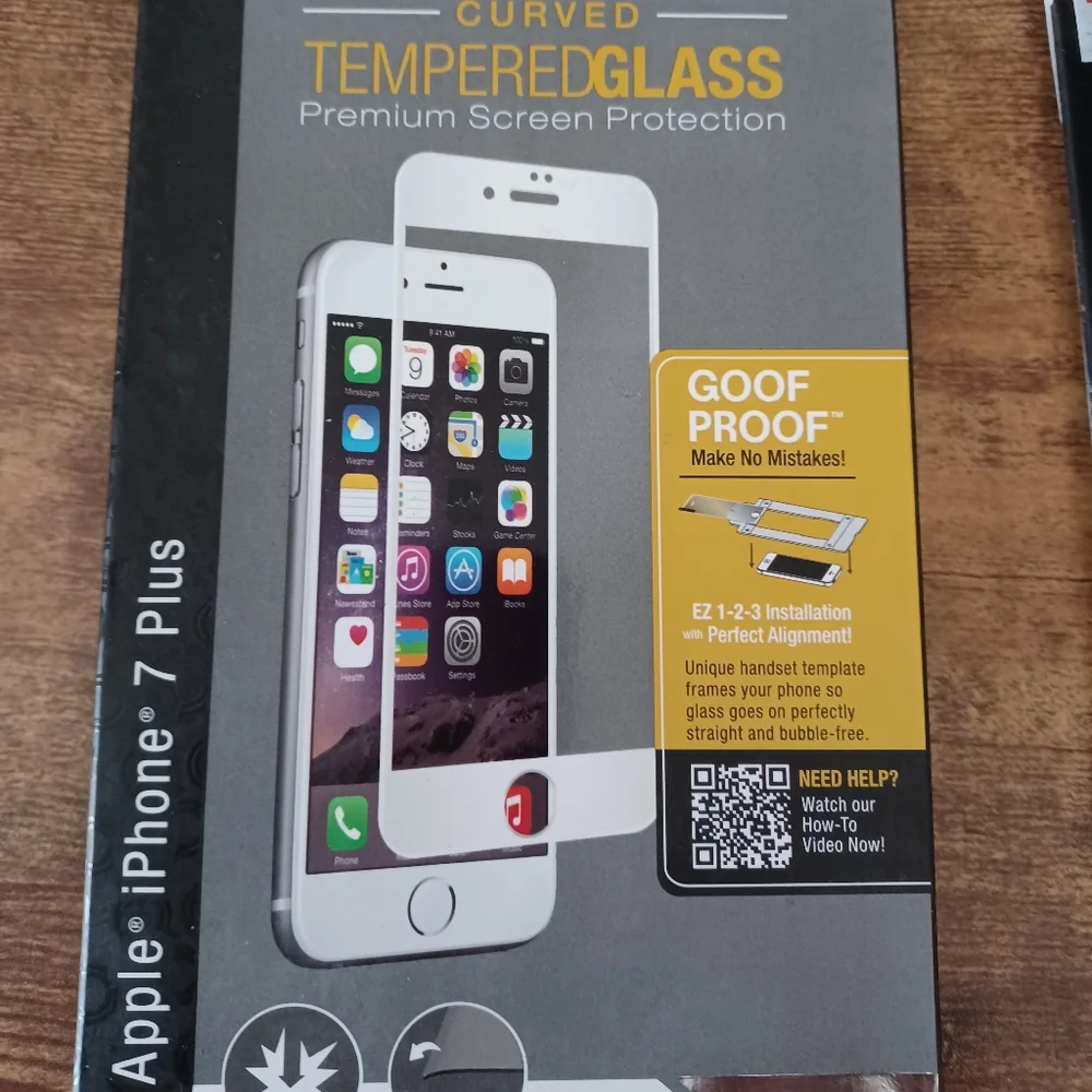 Apple iPhone 7 plus curved tempered glass screen protector